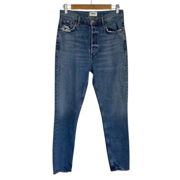 Not For Sale Agolde Jeans Women 28 Blue Nico Denim‎ High Rise Slim Fit Fray - Picture 2 of 11